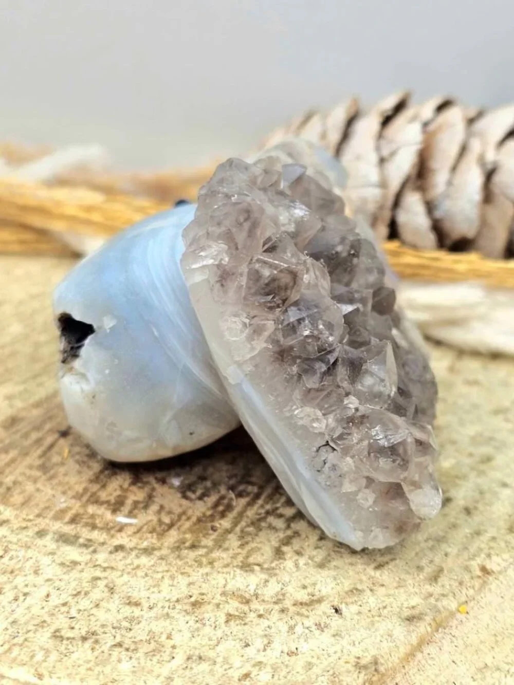 Natural Smokey Crystal Cluster Hand Carved Mouse Figurine